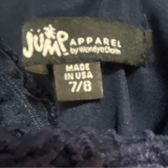 Jump Apparel Dress Women Navy Lightweight Scalloped Hem Flower Lace size 7/8 - Picture 3 of 4